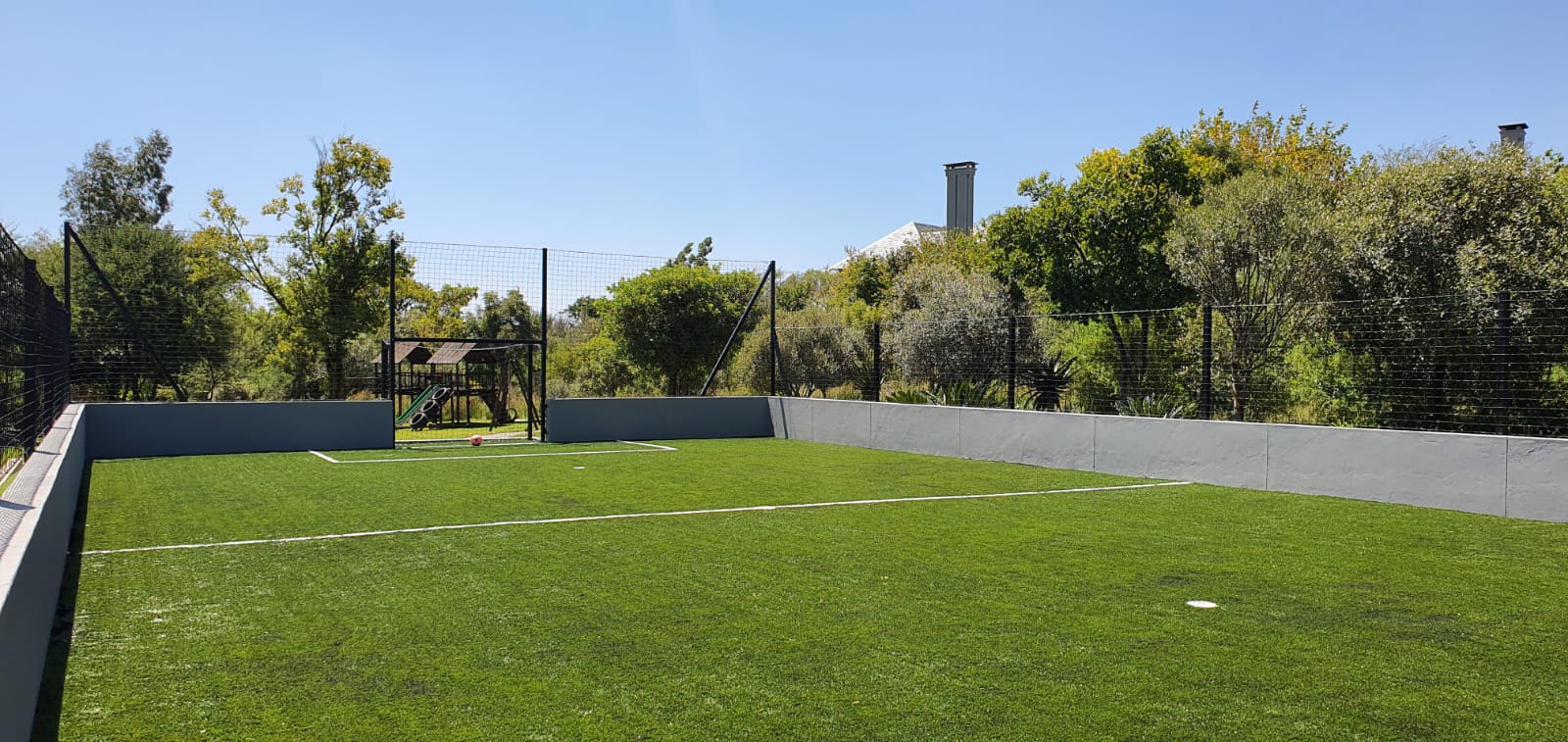 Soccer turf on a 5-a-side artificial pitch